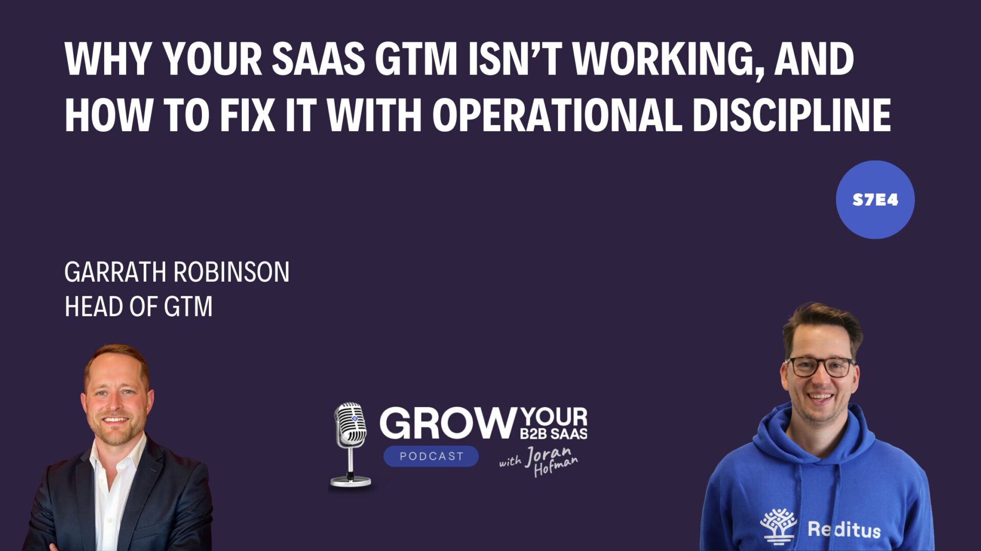 S7E4 –  Why Your SaaS GTM Isn’t Working And How to Fix It with Operational Discipline with Garrath Robinson